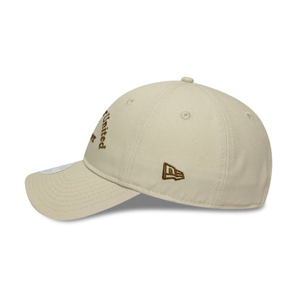 Pictured is this Womens Wordmark Manchester United FC 9FORTY in Cream. 7