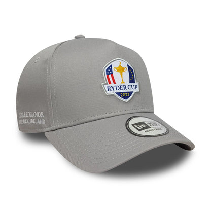 Pictured is this Core Ryder Cup Europe 2027 9FORTY A-Frame Trucker cap in grey. 1