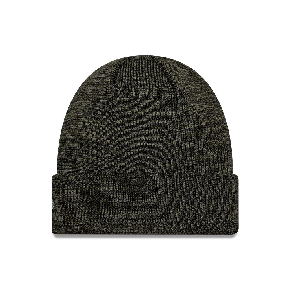 Pictured is this Tottenham Hotspur FC Marl Cuff Knit Beanie hat in dark green. 2