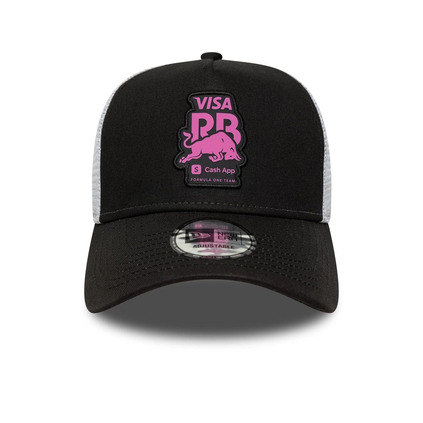 Pictured is this Visa Cash App Racing Bulls 9FORTY E-Frame Trucker in black. 2