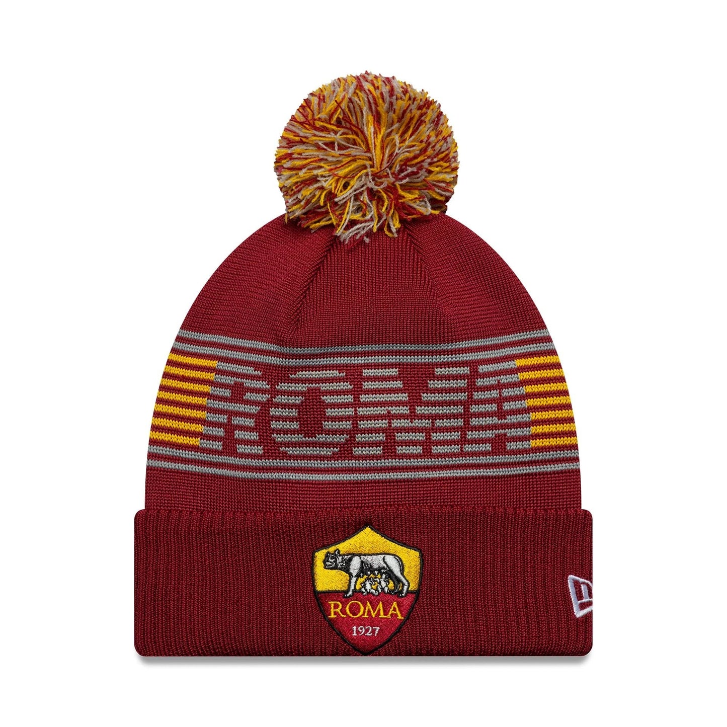 Pictured is this AS Roma Bobble Knit Beanie in dark red. 1