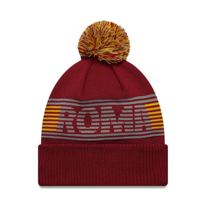 Pictured is this AS Roma Bobble Knit Beanie in dark red. 2