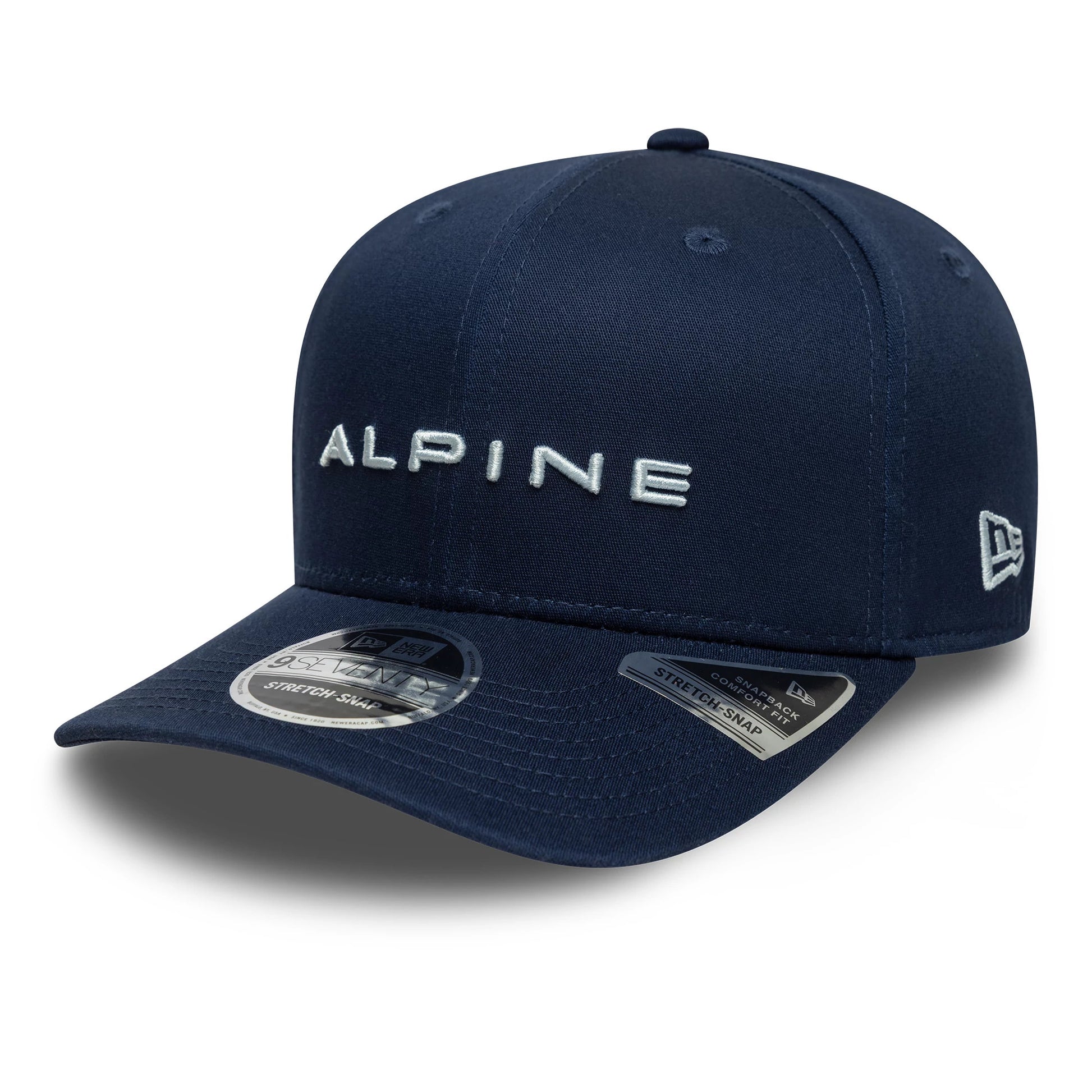 Pictured is this Alpine Racing 9SEVENTY Stretch Snap in navy. 1