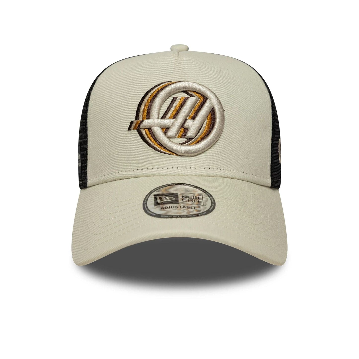Pictured is this MoneyGram Haas F1 9FORTY A-Frame Trucker in Cream. 2
