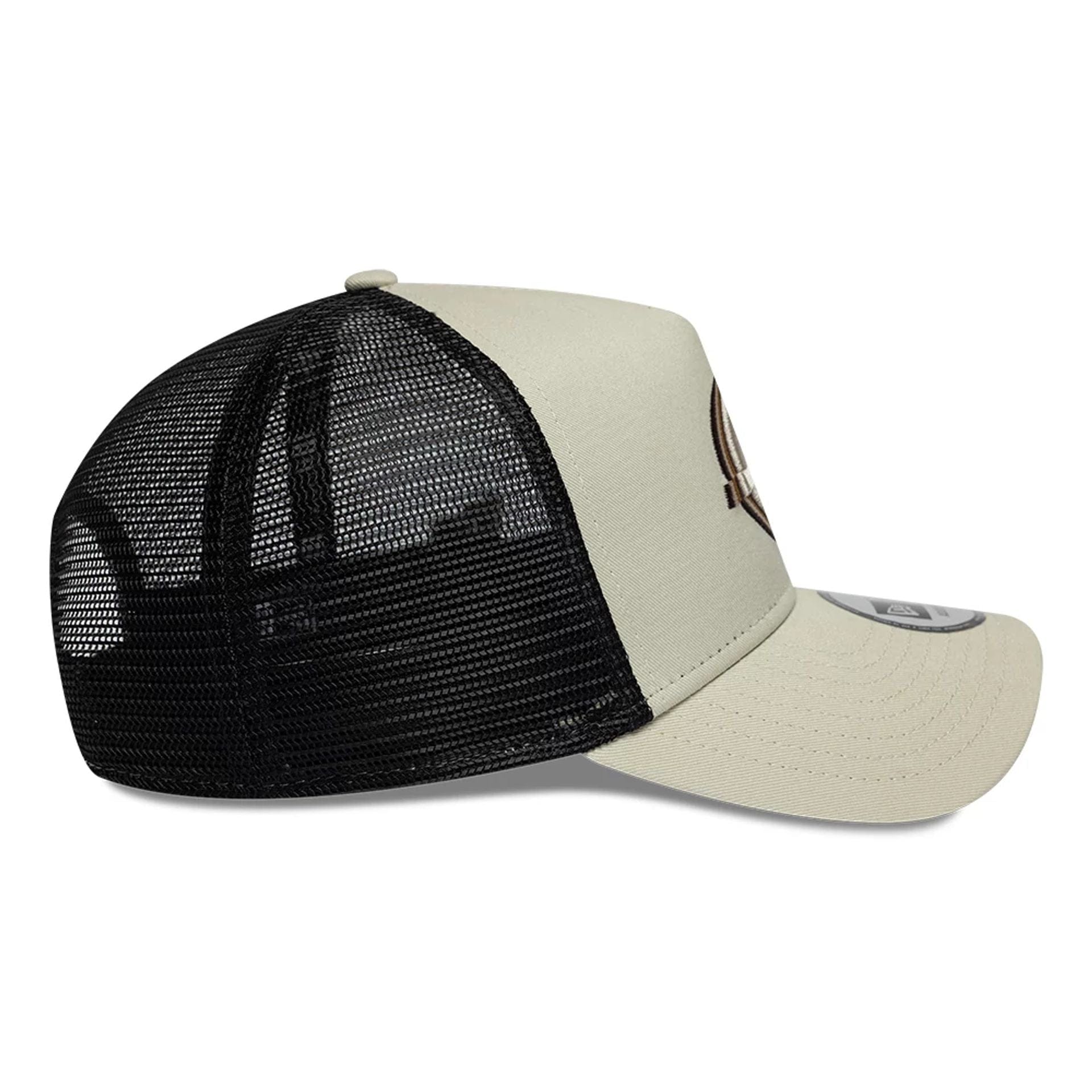 Pictured is this TGR Haas F1 9FORTY A-Frame Trucker in Cream. 6