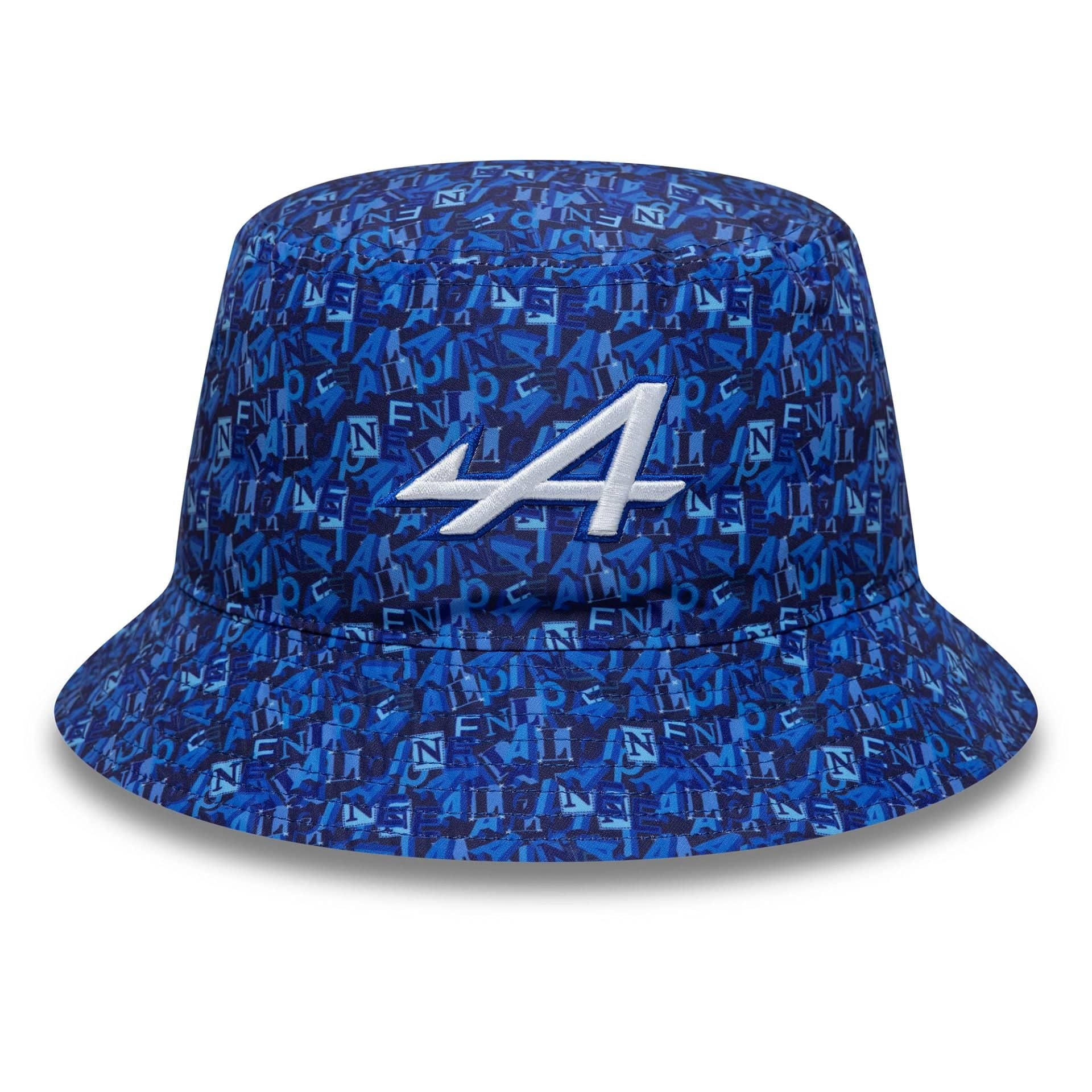Pictured is this All Over Print Alpine Racing Bucket in navy. 2
