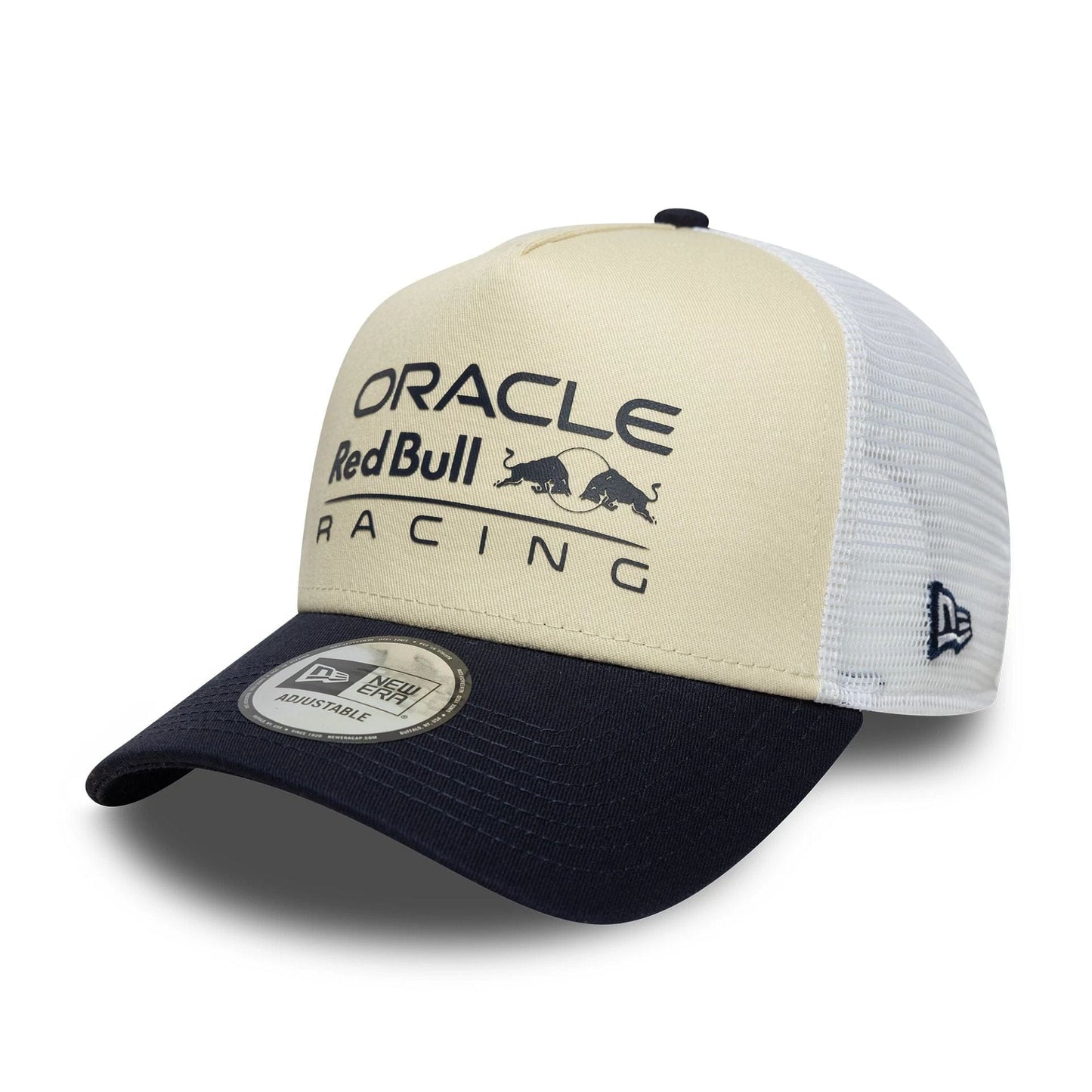 Pictured is this Red Bull Racing 9FORTY A-Frame Trucker in Cream. 1