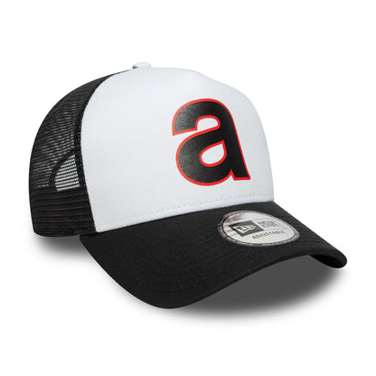 Pictured is this Aprilia Logo 9FORTY E-Frame Trucker in black. 3