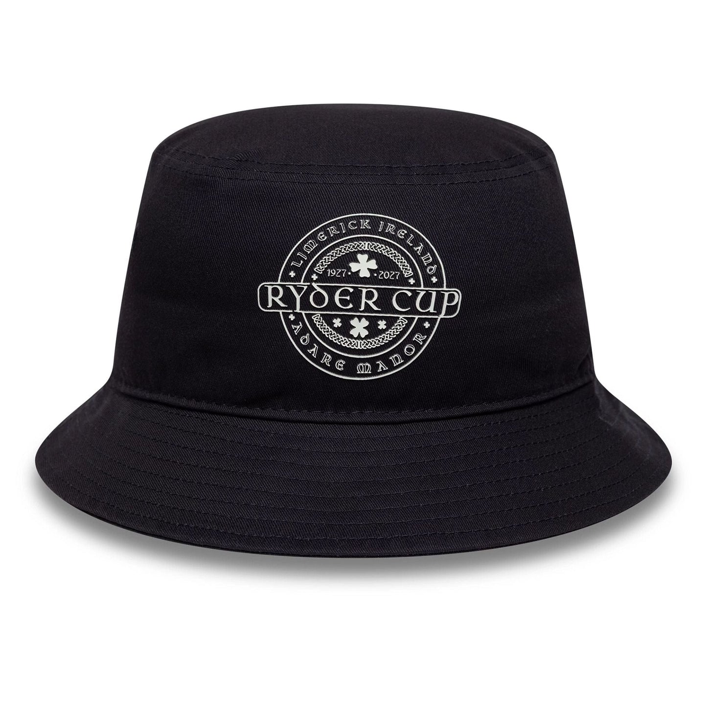 Pictured is this HD Print Ryder Cup Europe 2027 Bucket hat in navy. 2