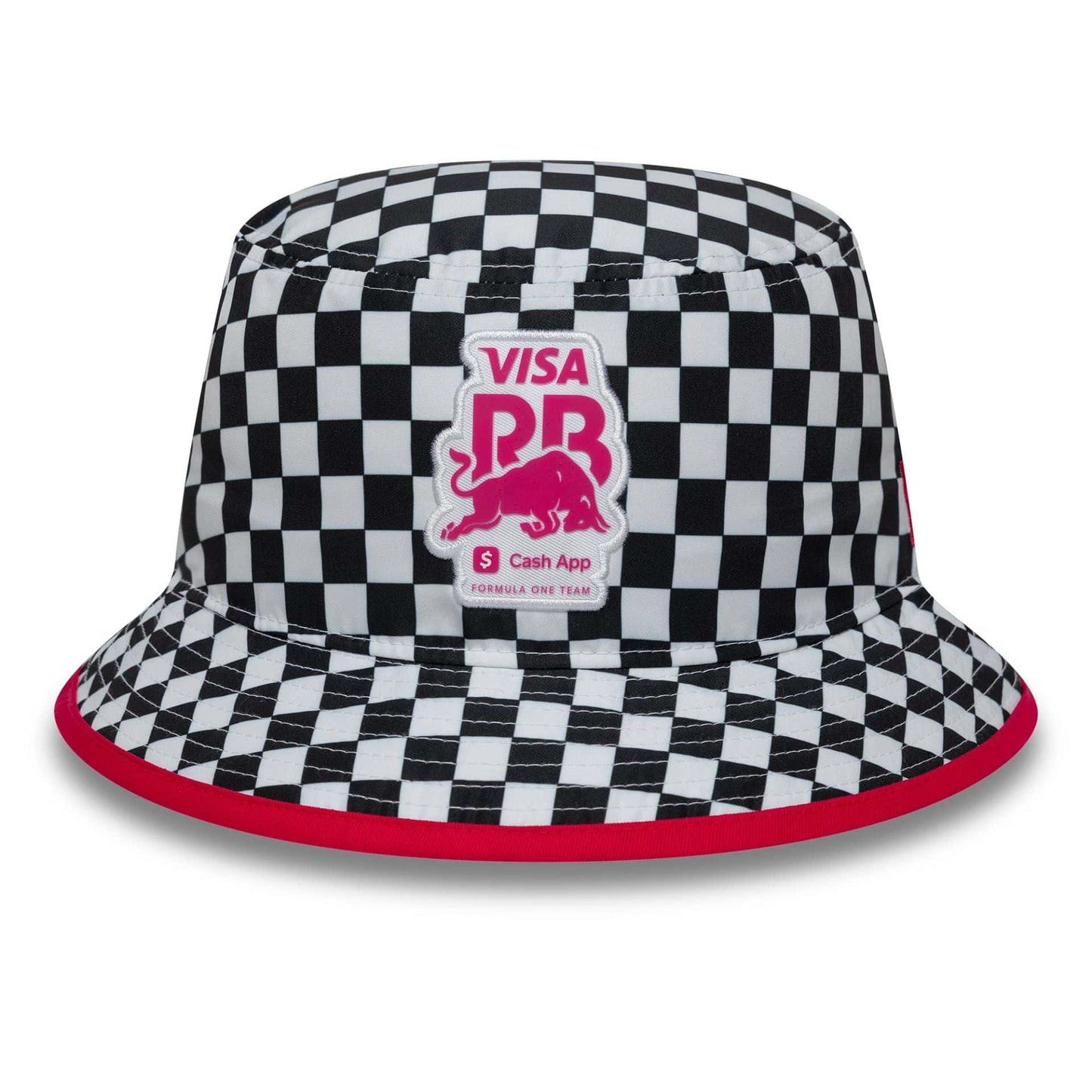 Pictured is this Checkerboard Visa Cash App Racing Bulls Bucket in white. 2