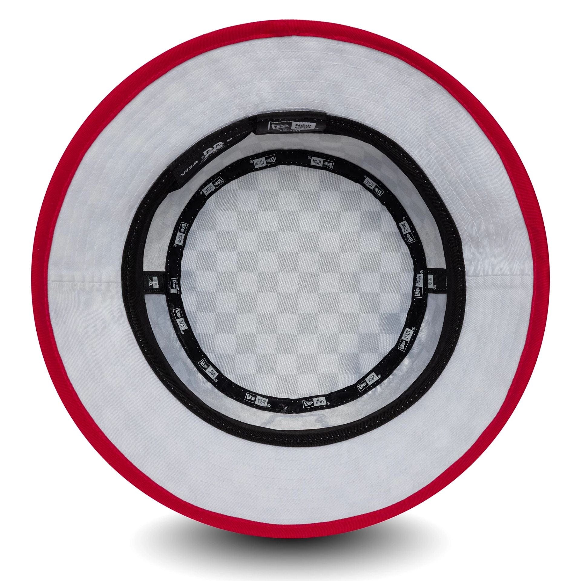 Pictured is this Checkerboard Visa Cash App Racing Bulls Bucket in white. 5