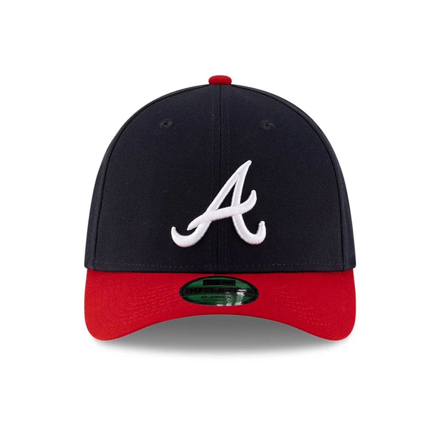 Pictured is this MLB Player Replica Atlanta Braves 39THIRTY M-Crown Stretch Fit cap in navy. 2