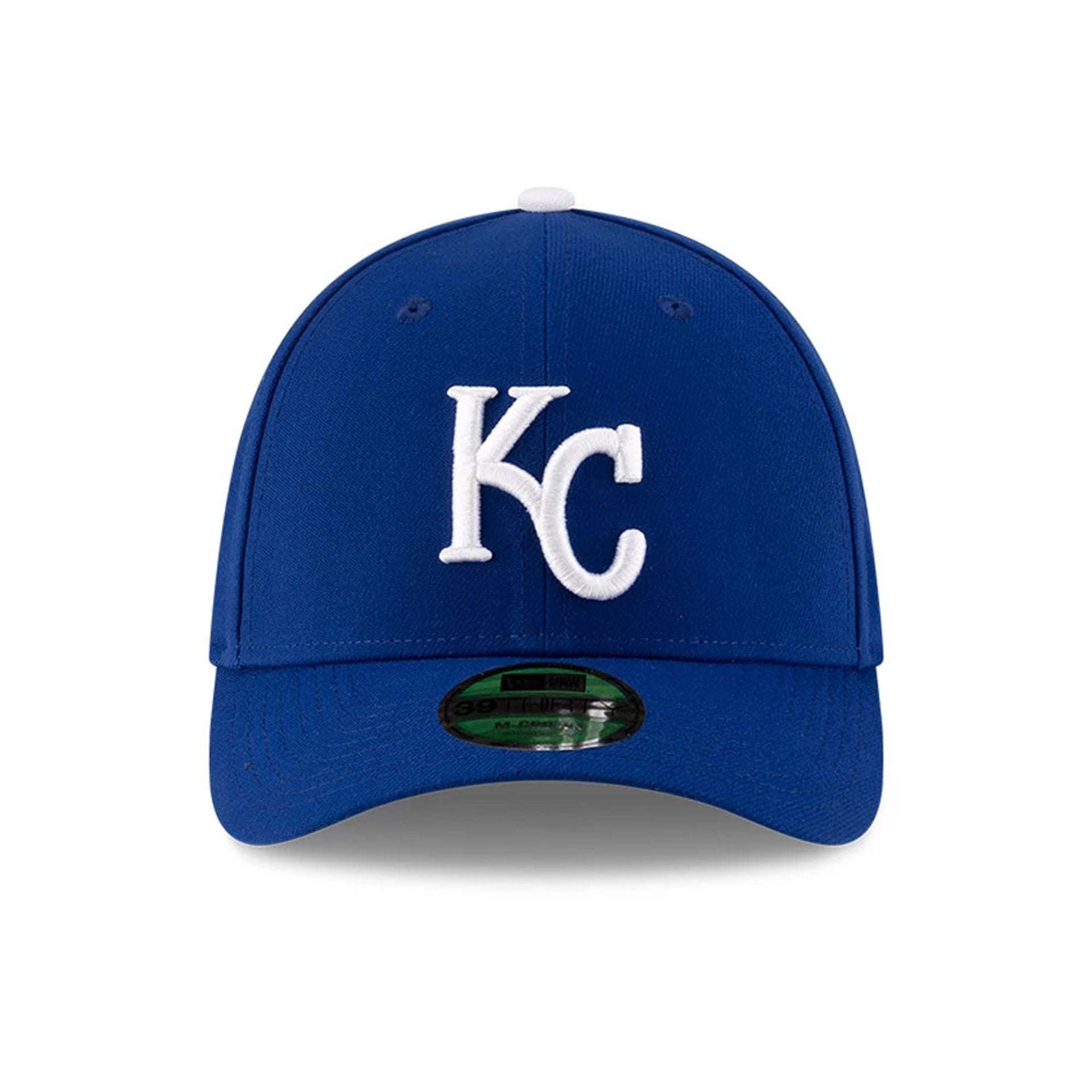 Pictured is this MLB Player Replica Kansas City Royals 39THIRTY M-Crown Stretch Fit cap in blue. 3