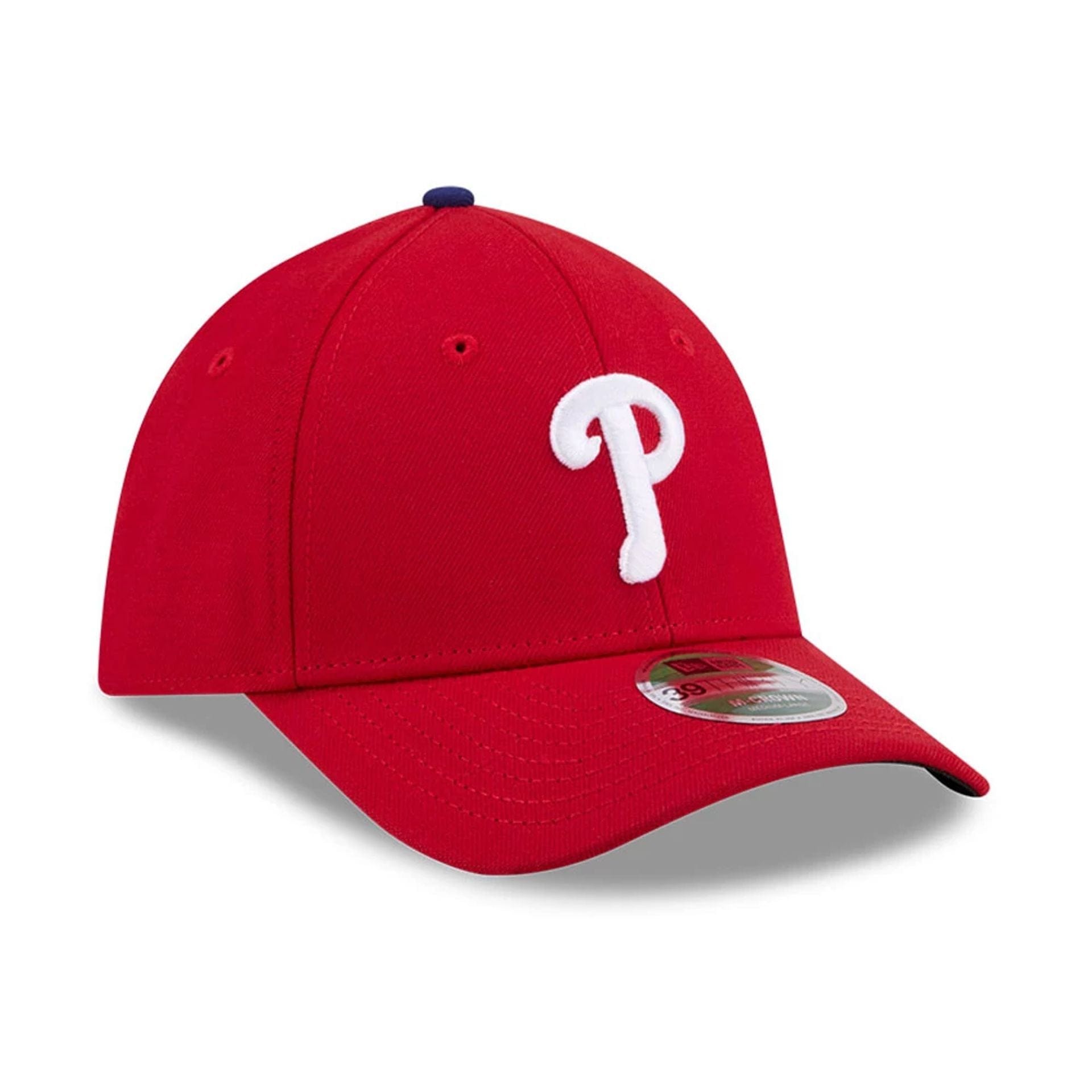 Pictured is this MLB Player Replica Philadelphia Phillies 39THIRTY M-Crown Stretch Fit cap in red. 5