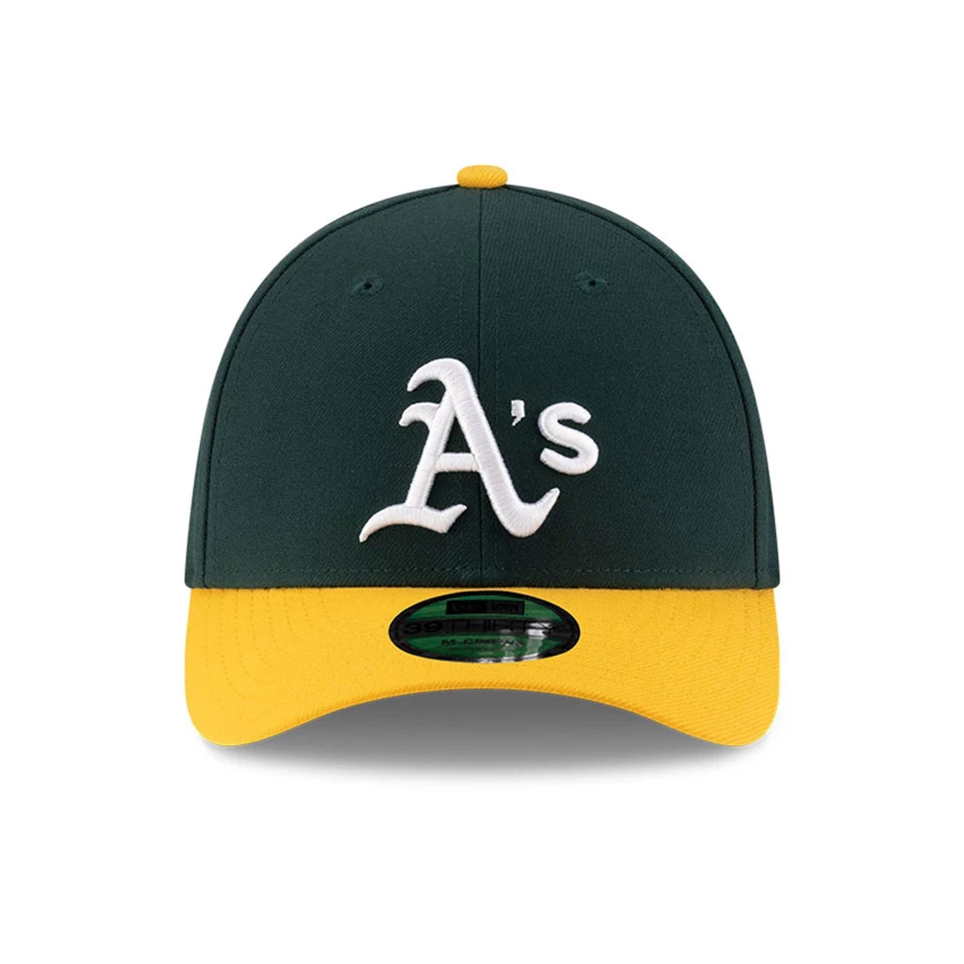 Pictured is this MLB Player Replica Athletics 39THIRTY M-Crown Stretch Fit cap in dark green. 3