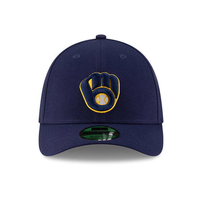 Pictured is this MLB Player Replica Milwaukee Brewers 39THIRTY M-Crown Stretch Fit cap in navy. 3