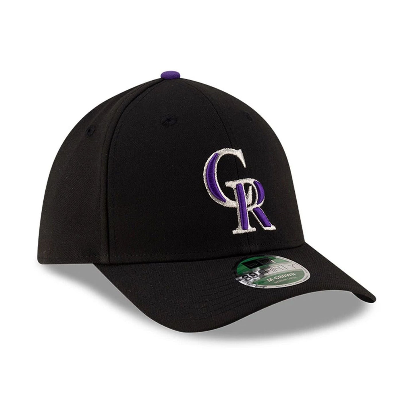Pictured is this MLB Player Replica Colorado Rockies 39THIRTY M-Crown Stretch Fit cap in black. 3