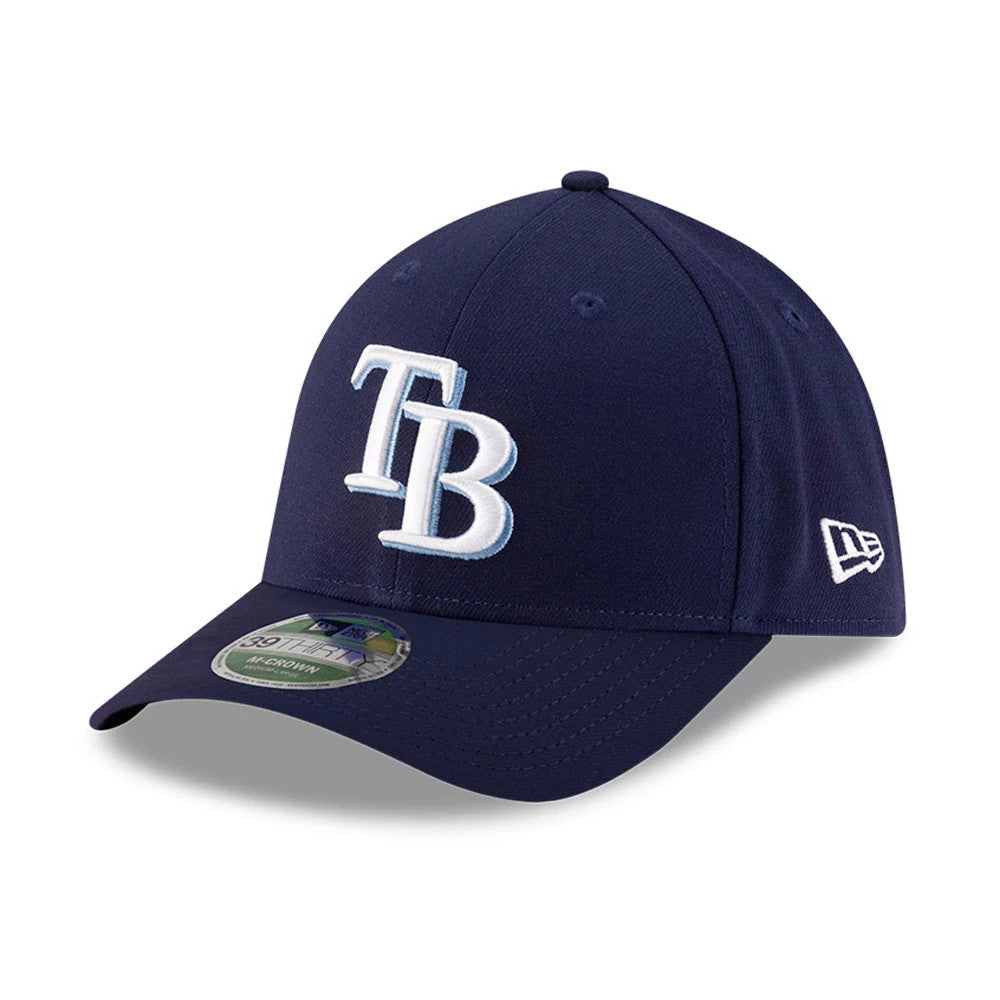 Pictured is this MLB Player Replica Tampa Bay Rays 39THIRTY M-Crown Stretch Fit cap in navy. 1