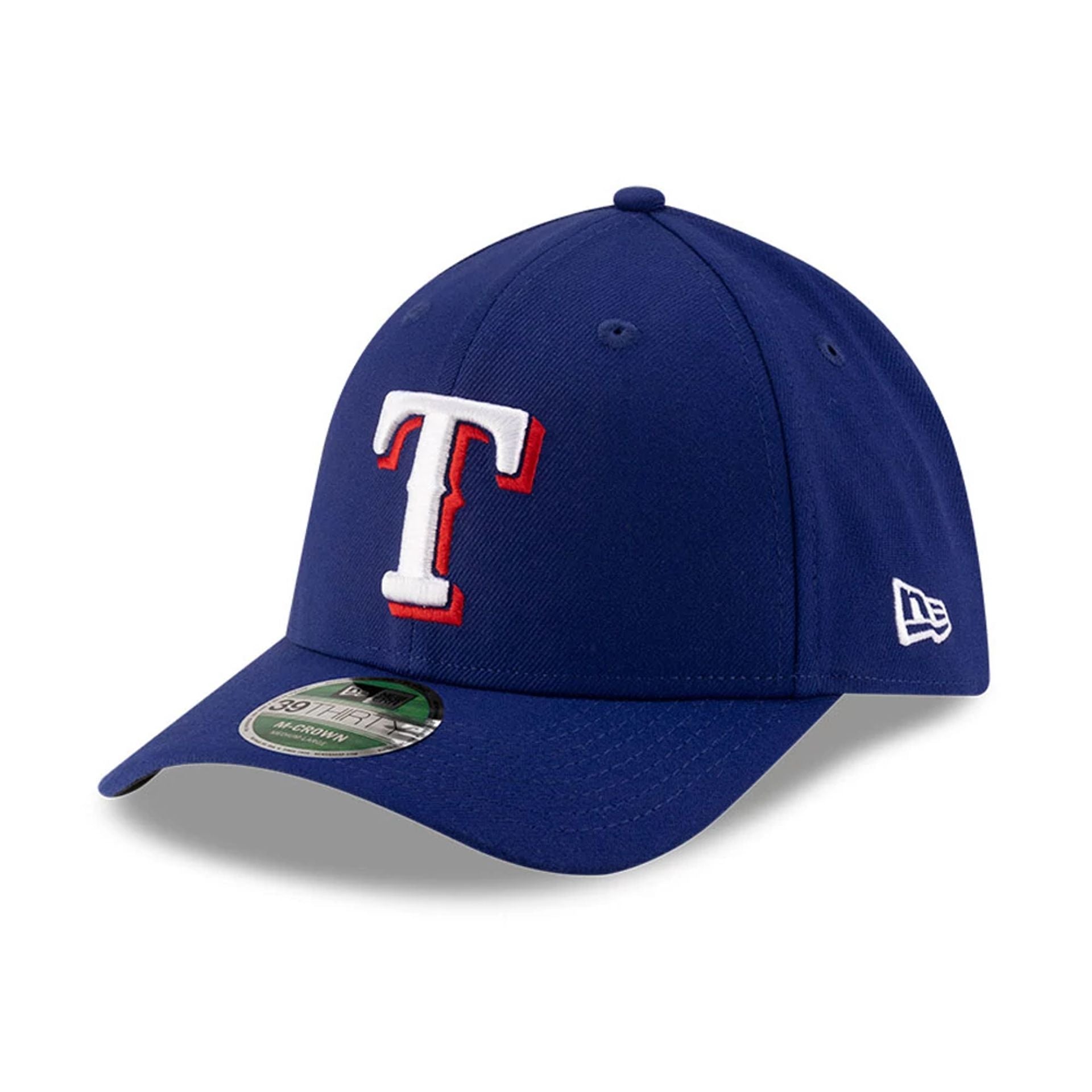 Pictured is this MLB Player Replica Texas Rangers 39THIRTY M-Crown Stretch Fit cap in dark blue. 1