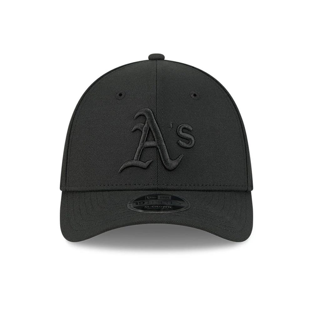 Pictured is this MLB Outline Athletics 39THIRTY M-Crown Stretch Fit cap in black. 3