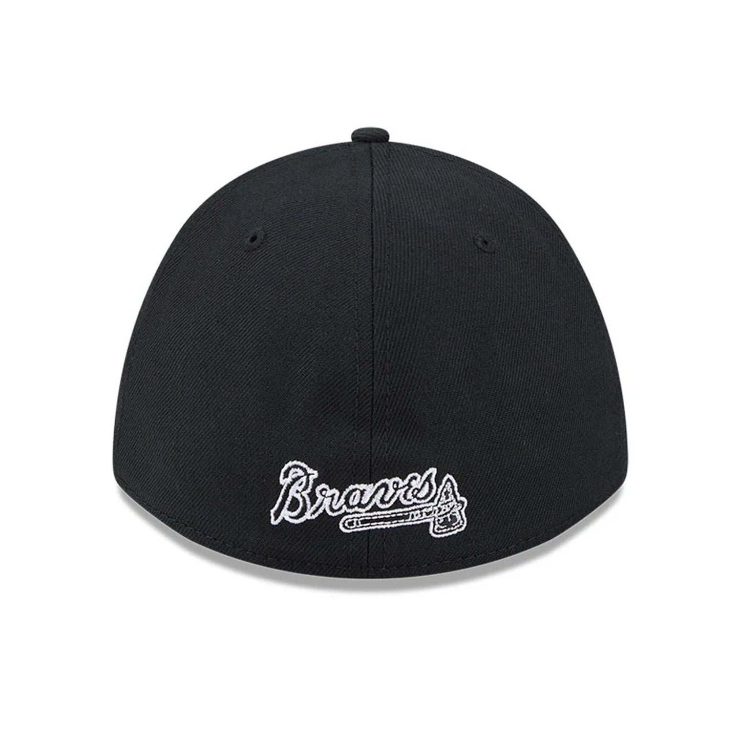 Pictured is this MLB Atlanta Braves 39THIRTY M-Crown Stretch Fit cap in black. 5