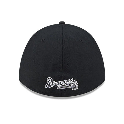 Pictured is this MLB Atlanta Braves 39THIRTY M-Crown Stretch Fit cap in black. 5