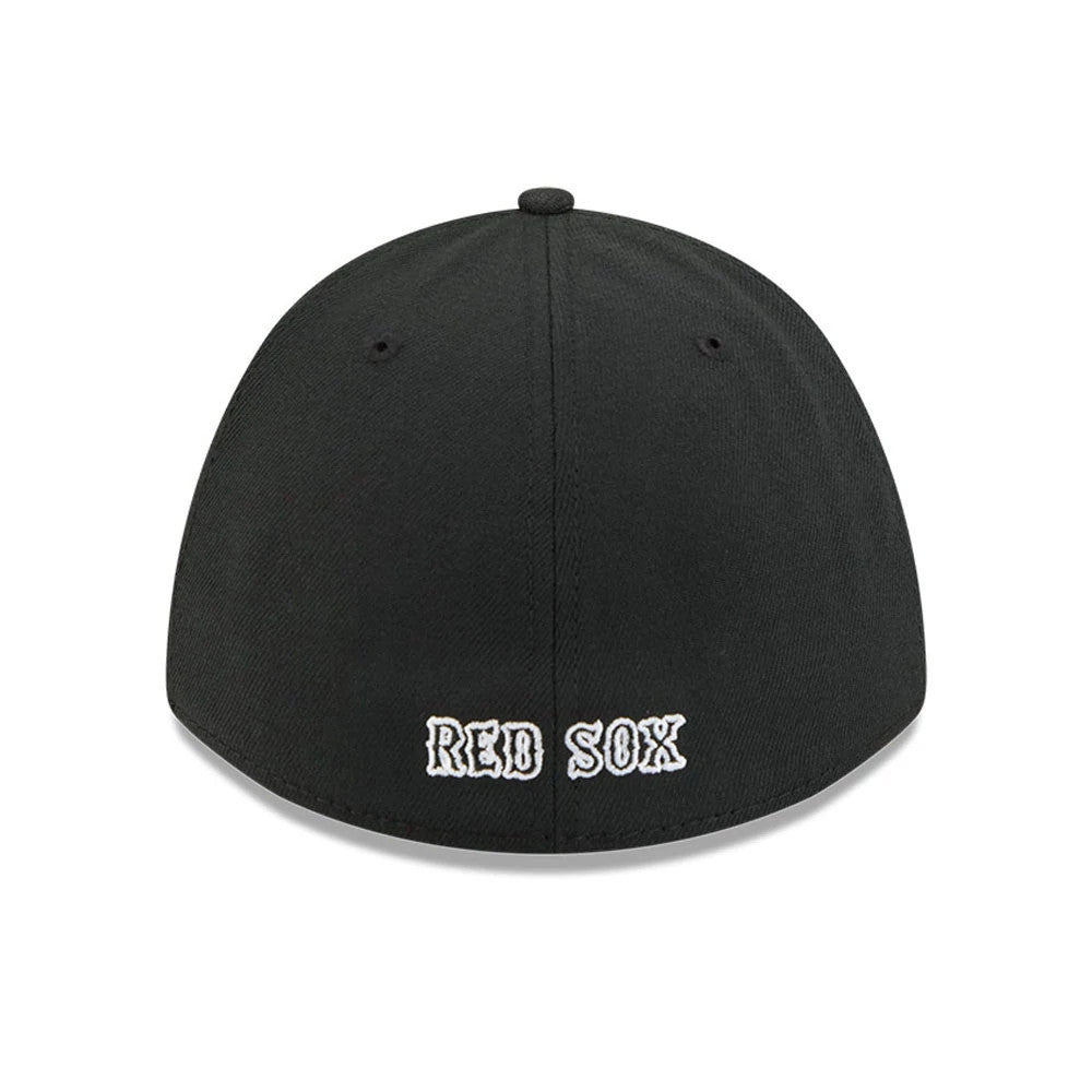 Pictured is this MLB Boston Red Sox 39THIRTY M-Crown Stretch Fit cap in black. 5