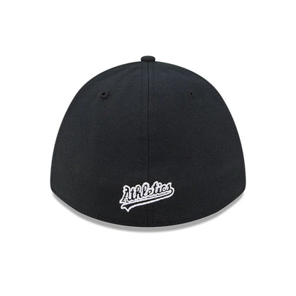 Pictured is this MLB Athletics 39THIRTY M-Crown Stretch Fit cap in black. 3
