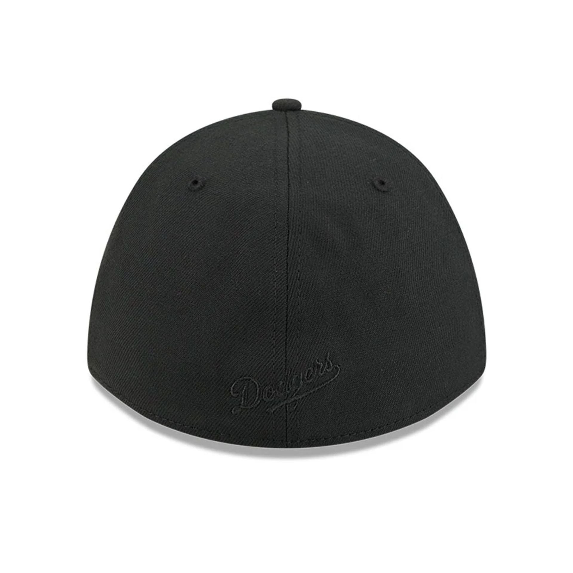 Pictured is this MLB Outline LA Dodgers 39THIRTY M-Crown Stretch Fit cap in black. 7