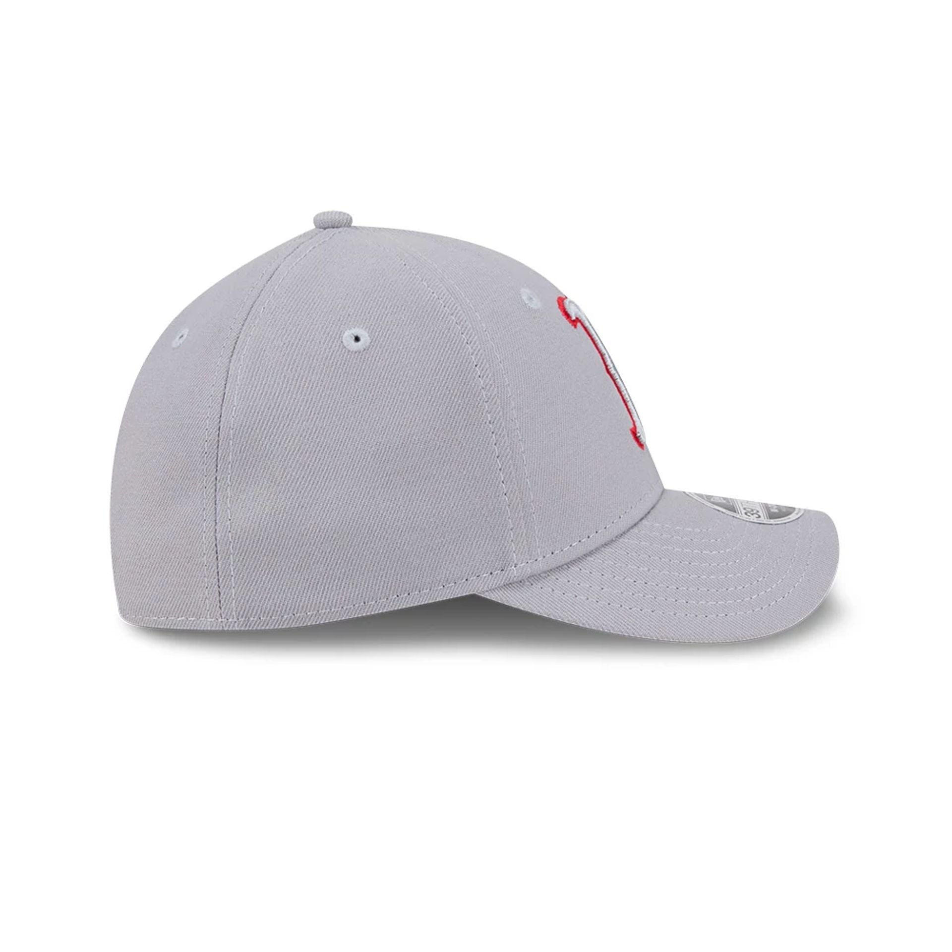 Pictured is this MLB Boston Red Sox 39THIRTY M-Crown Stretch Fit cap in grey. 6