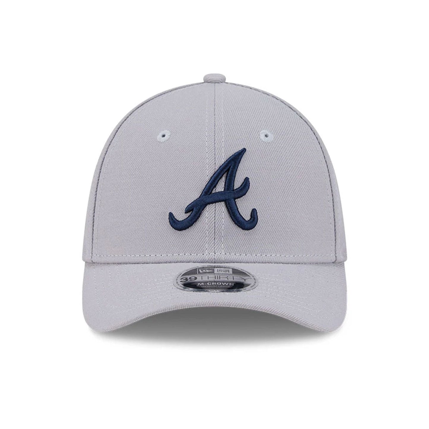 Pictured is this MLB Atlanta Braves 39THIRTY M-Crown Stretch Fit cap in grey. 2