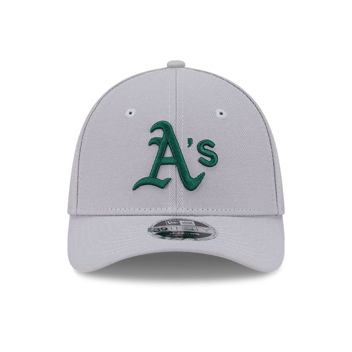 Pictured is this MLB Athletics 39THIRTY M-Crown Stretch Fit cap in grey. 2