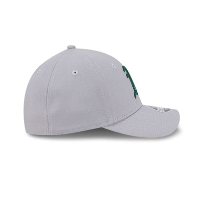 Pictured is this MLB Athletics 39THIRTY M-Crown Stretch Fit cap in grey. 6
