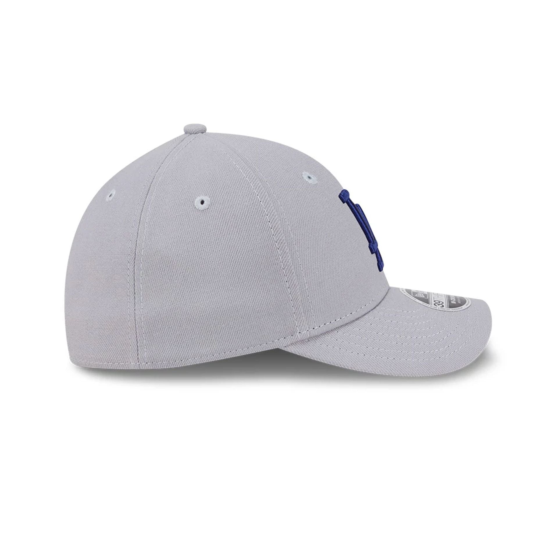 Pictured is this MLB LA Dodgers 39THIRTY M-Crown Stretch Fit cap in grey. 6
