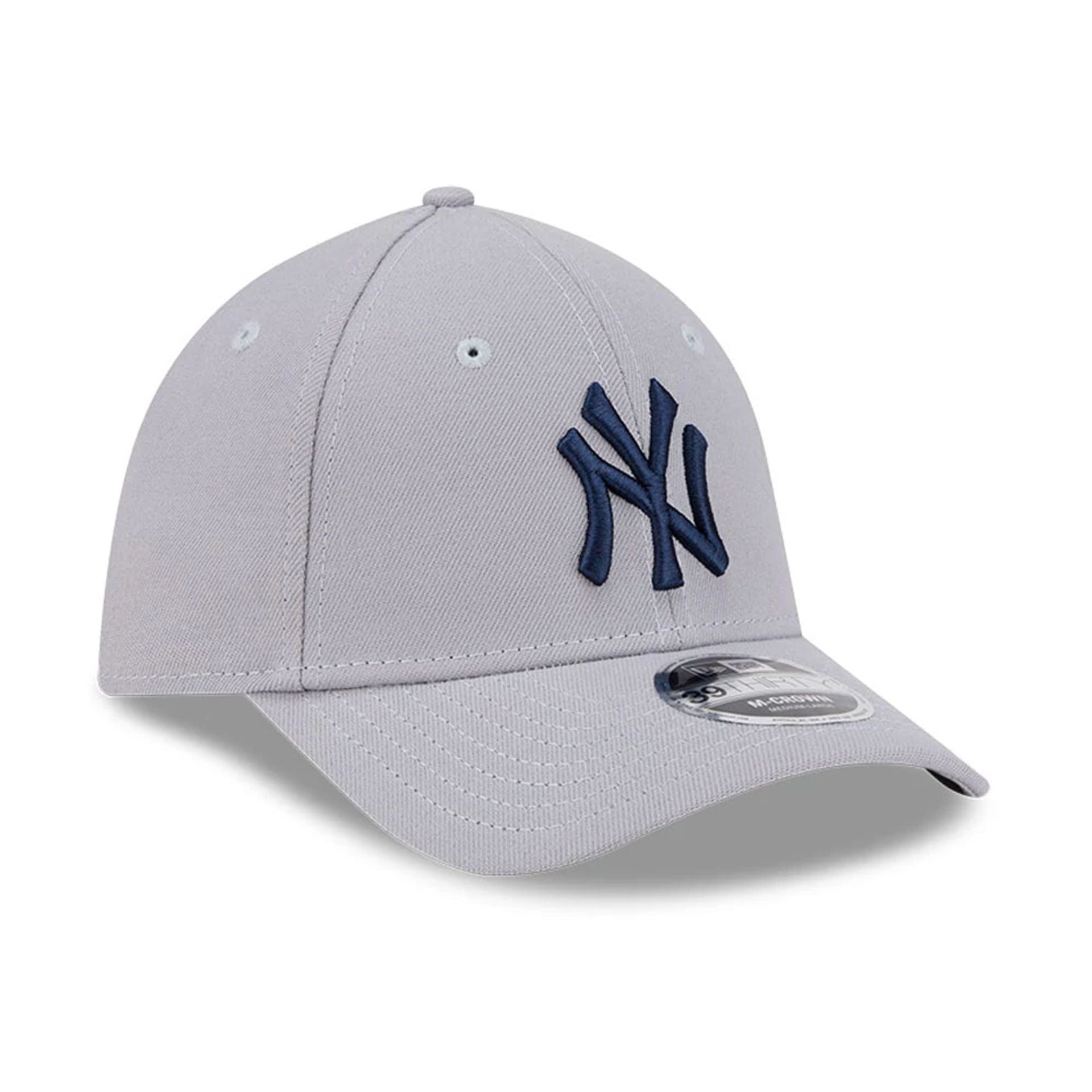 Pictured is this MLB New York Yankees 39THIRTY M-Crown Stretch Fit cap in grey. 3