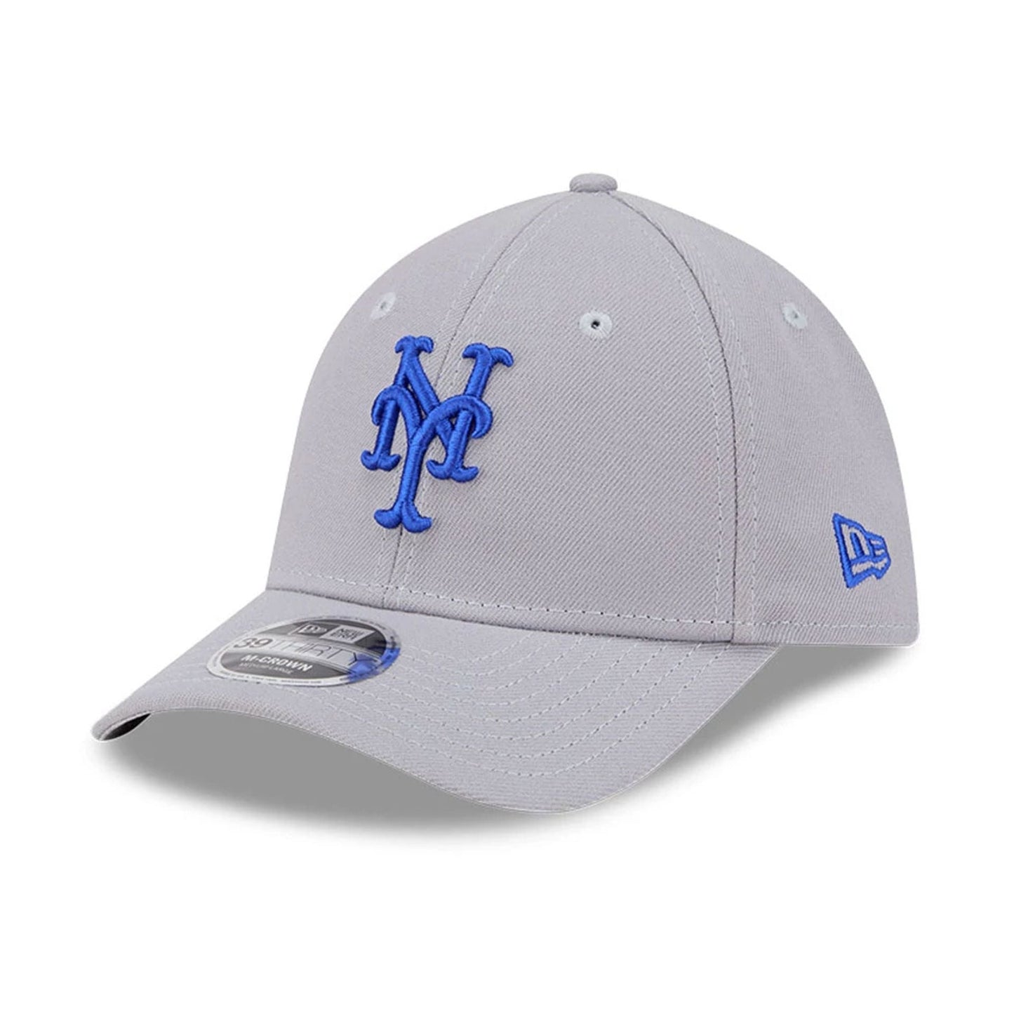 Pictured is this MLB New York Mets 39THIRTY M-Crown Stretch Fit cap in grey. 1