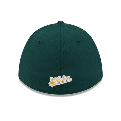 Pictured is this MLB Athletics 39THIRTY M-Crown A-Frame Stretch Fit cap in dark green. 5