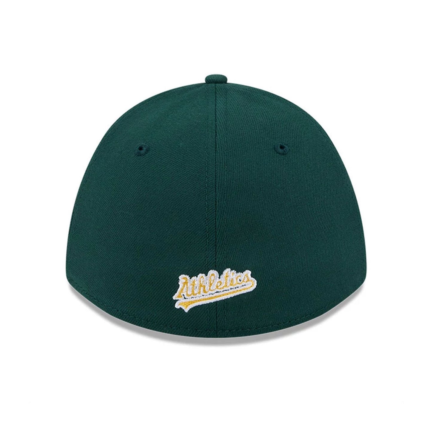 Pictured is this MLB Athletics 39THIRTY M-Crown A-Frame Stretch Fit cap in dark green. 5
