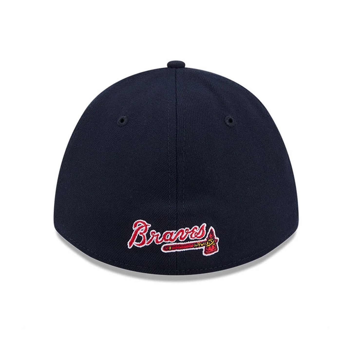 Pictured is this MLB Atlanta Braves 39THIRTY M-Crown A-Frame Stretch Fit cap in navy. 5