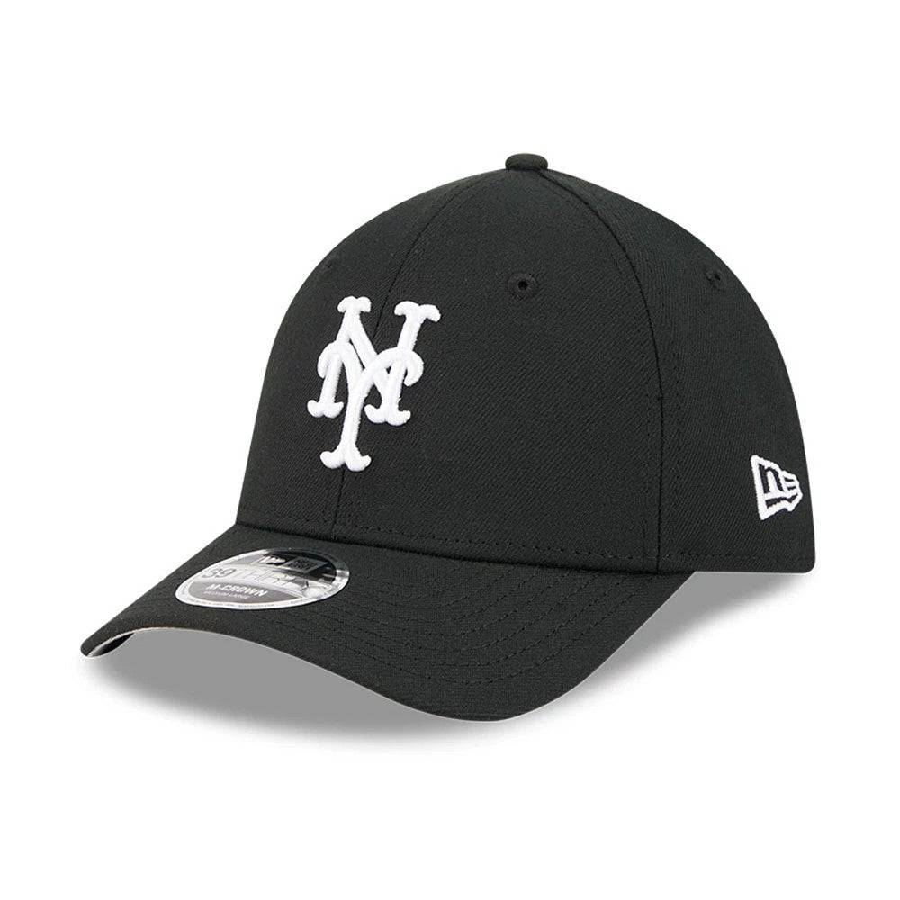 Pictured is this MLB New York Mets 39THIRTY M-Crown Stretch Fit cap in black. 1