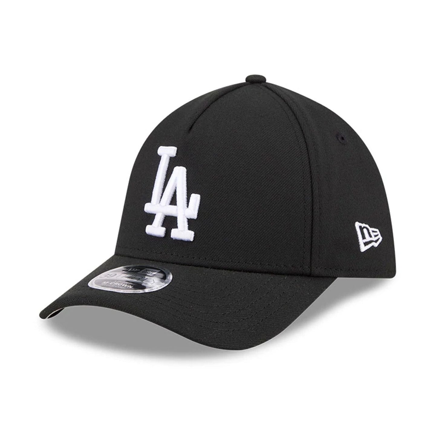 Pictured is this MLB LA Dodgers 39THIRTY M-Crown A-Frame Stretch Fit cap in black. 1