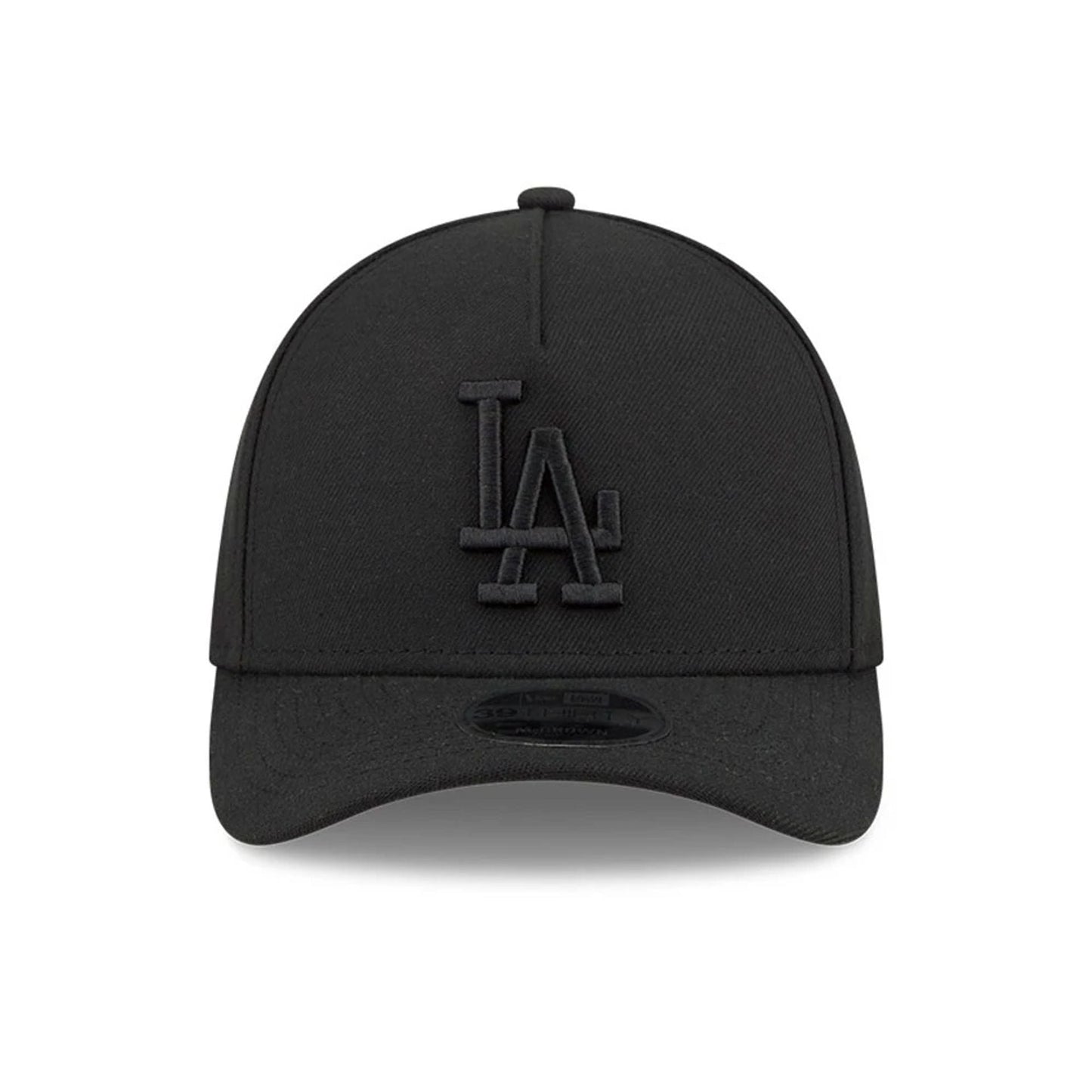 Pictured is this MLB Outline LA Dodgers 39THIRTY M-Crown A-Frame Stretch Fit cap in black. 3