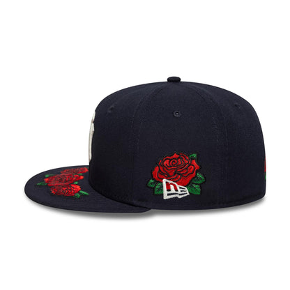 This is a New York Yankees MLB Cooperstown Floral Navy 59FIFTY Fitted Cap 6