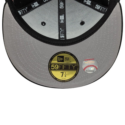 This is a Chicago White Sox MLB Cooperstown Floral Black 59FIFTY Fitted Cap 2