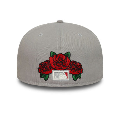 This is a LA Dodgers MLB Cooperstown Floral Grey 59FIFTY Fitted Cap 6