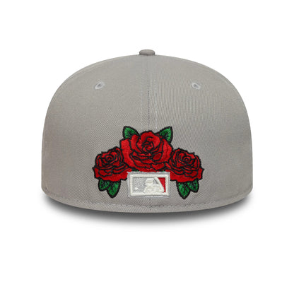 This is a LA Dodgers MLB Cooperstown Floral Grey 59FIFTY Fitted Cap 6
