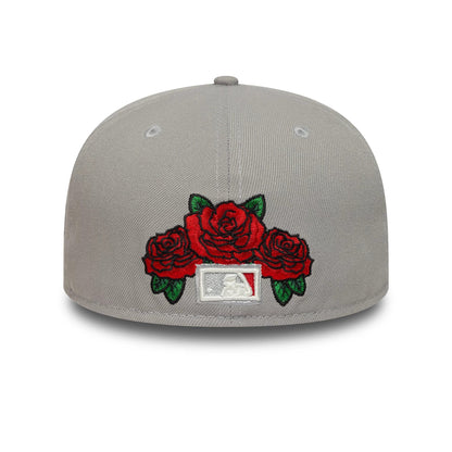 This is a LA Dodgers MLB Cooperstown Floral Grey 59FIFTY Fitted Cap 6