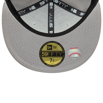 This is a LA Dodgers MLB Cooperstown Floral Grey 59FIFTY Fitted Cap 7