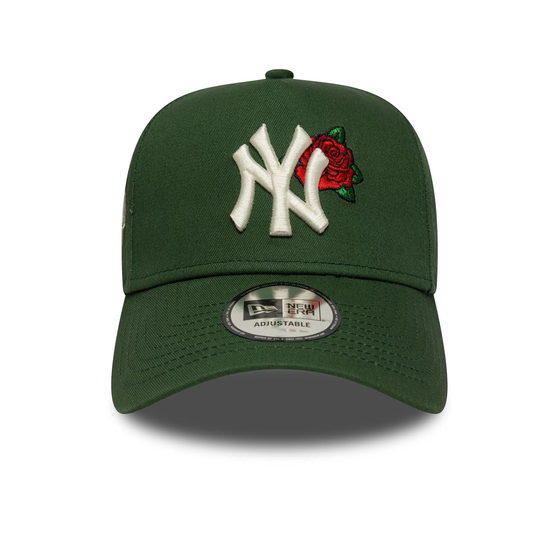 This is a New York Yankees MLB Cooperstown Floral Dark Green 9FORTY E-Frame Adjustable Cap 2