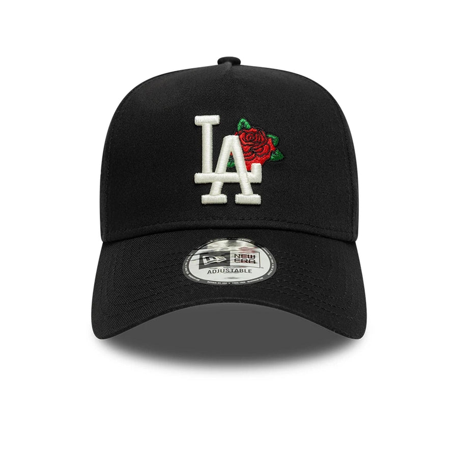 This is a LA Dodgers MLB Cooperstown Floral Black 9FORTY E-Frame Adjustable Cap 2